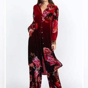 Johnny Was Coralie Velvet Relaxed Overshirt